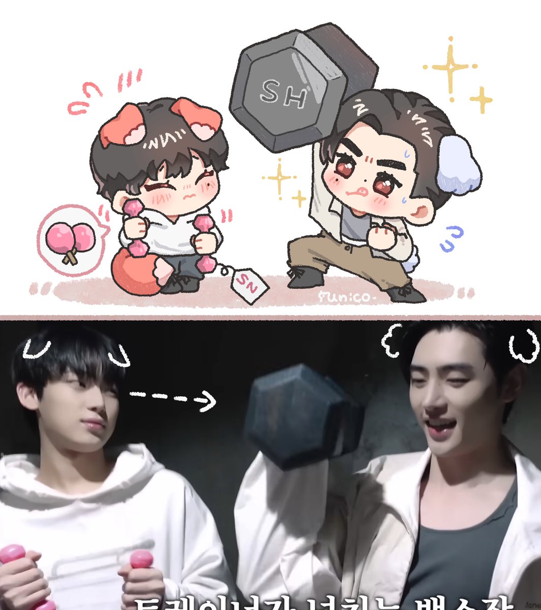 uniconinico's tweet image. 🐶→🏋🏻
🦊→🪇 #sunsun