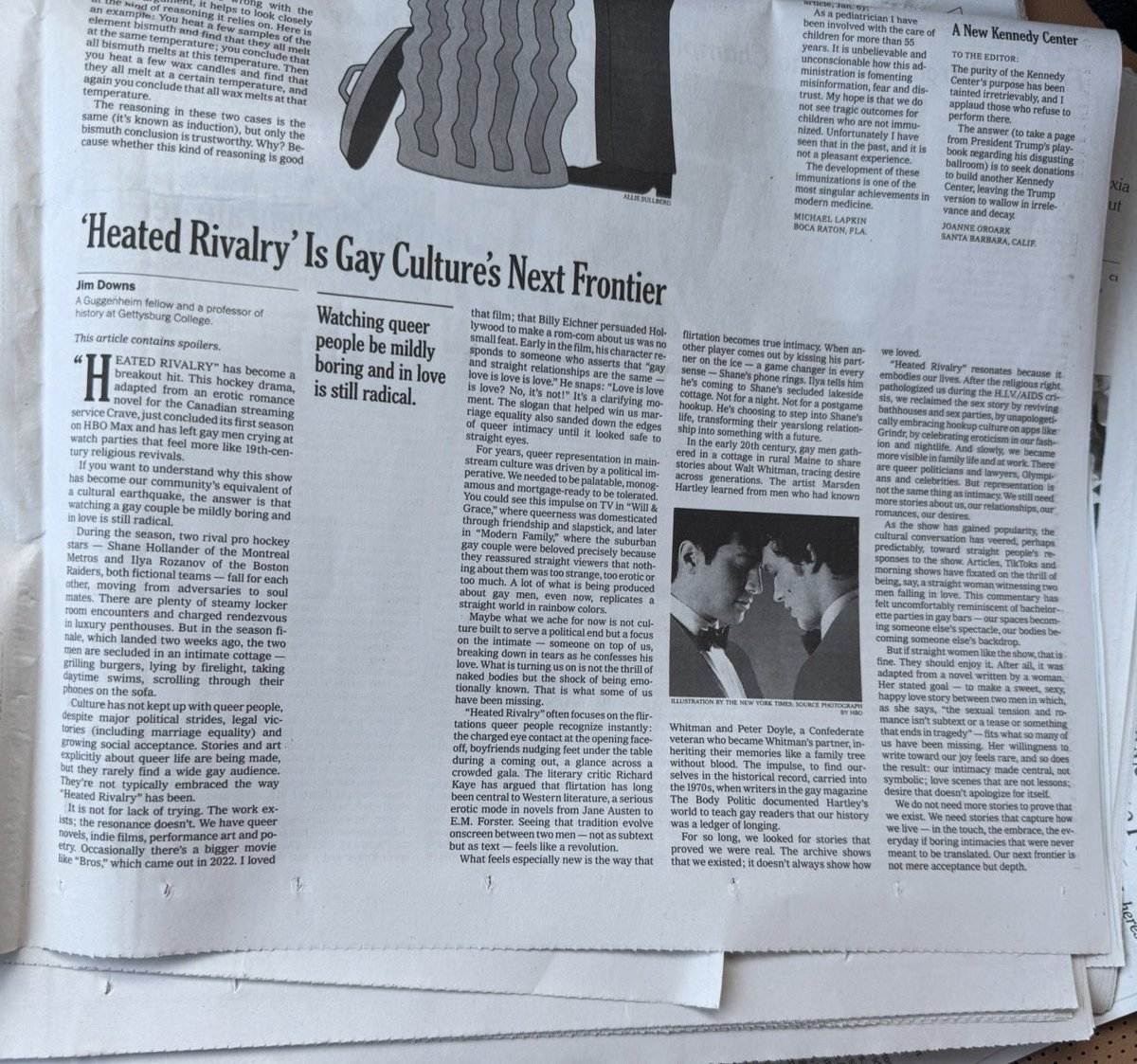 I woke up this morning to an email from Jonathan Ned Katz, the father of gay American history, telling me that my article is in print in The New York Times. I am standing on his shoulders. He paved the way for so many of us to do this work. Thank you, Jonathan! 

When the piece