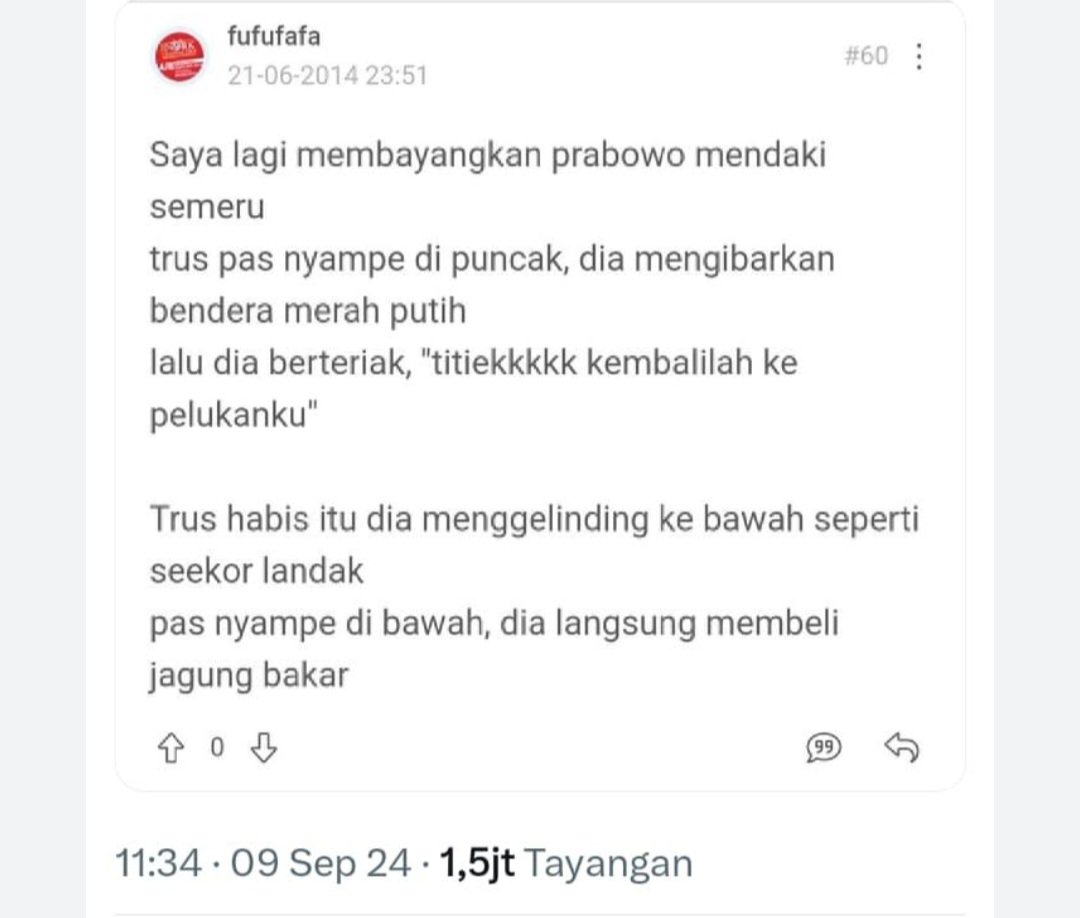 yaniarsim's tweet photo. @TeddGus @Arie_Kriting @pandji Padahal lebih kurang ajar Fufufafa alias @gibran_tweet https://t.co/zjEbzIlwKh