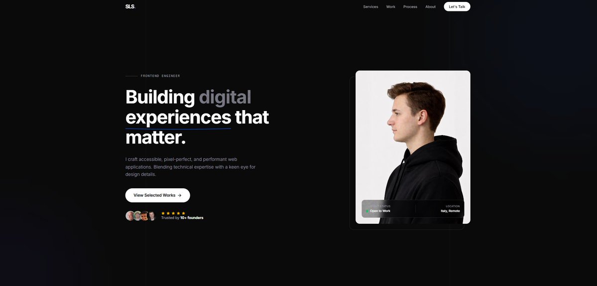 salisedev's tweet image. Personal Portfolio 1.0.5

I decided to innovate my personal portfolio, started from the hero and re-working the entire website.

This is the new possible hero i will use. Will publish in the following days.

👇👇👇