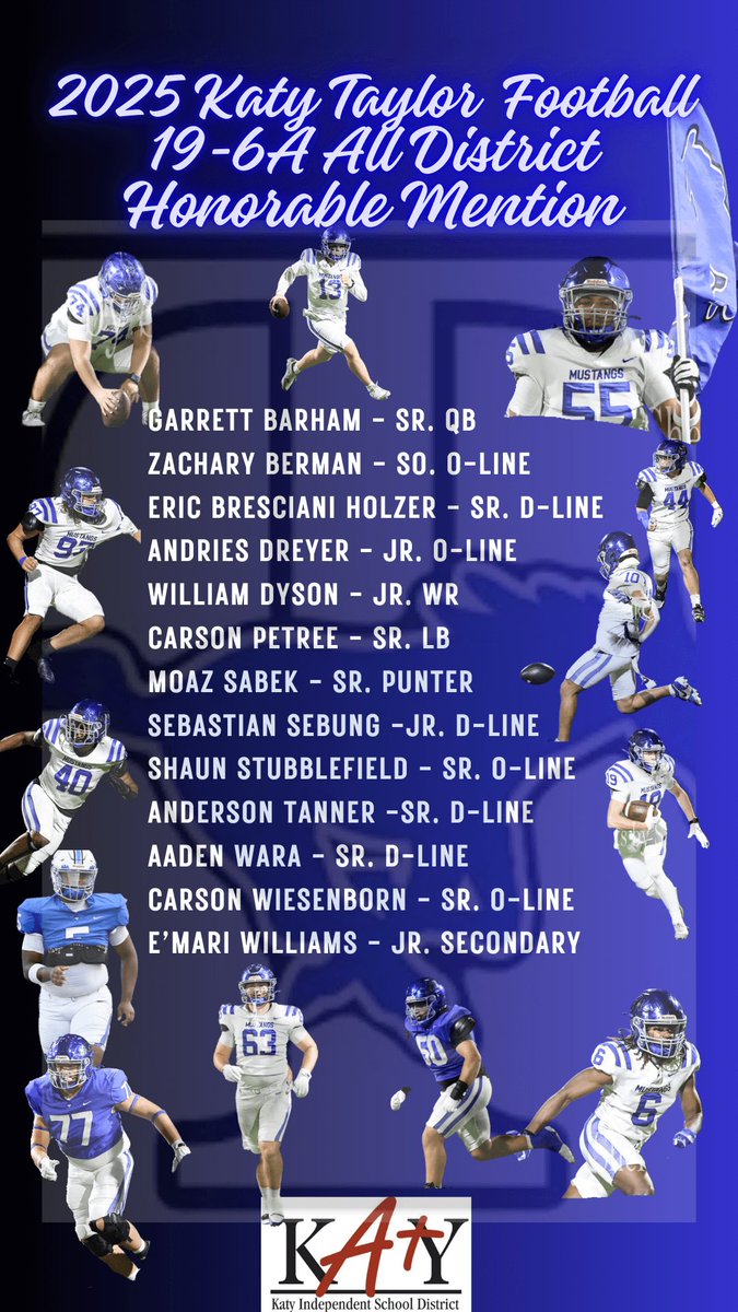 SebungSebastian's tweet photo. Proud to represent Taylor HS — named 2025 All-District Honorable Mention.
Thankful for my coaches and teammates. https://t.co/E25stLADn8