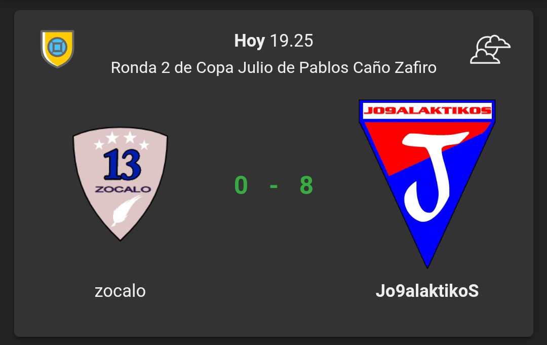 Sólido triunfo en R2 de Copa Zafiro. Zavolskov X3, JL Schele X2, Vial, Brobom y AbdulMowla marcaron para llevarnos la victoria.
#VamosJo9alaktikoS
