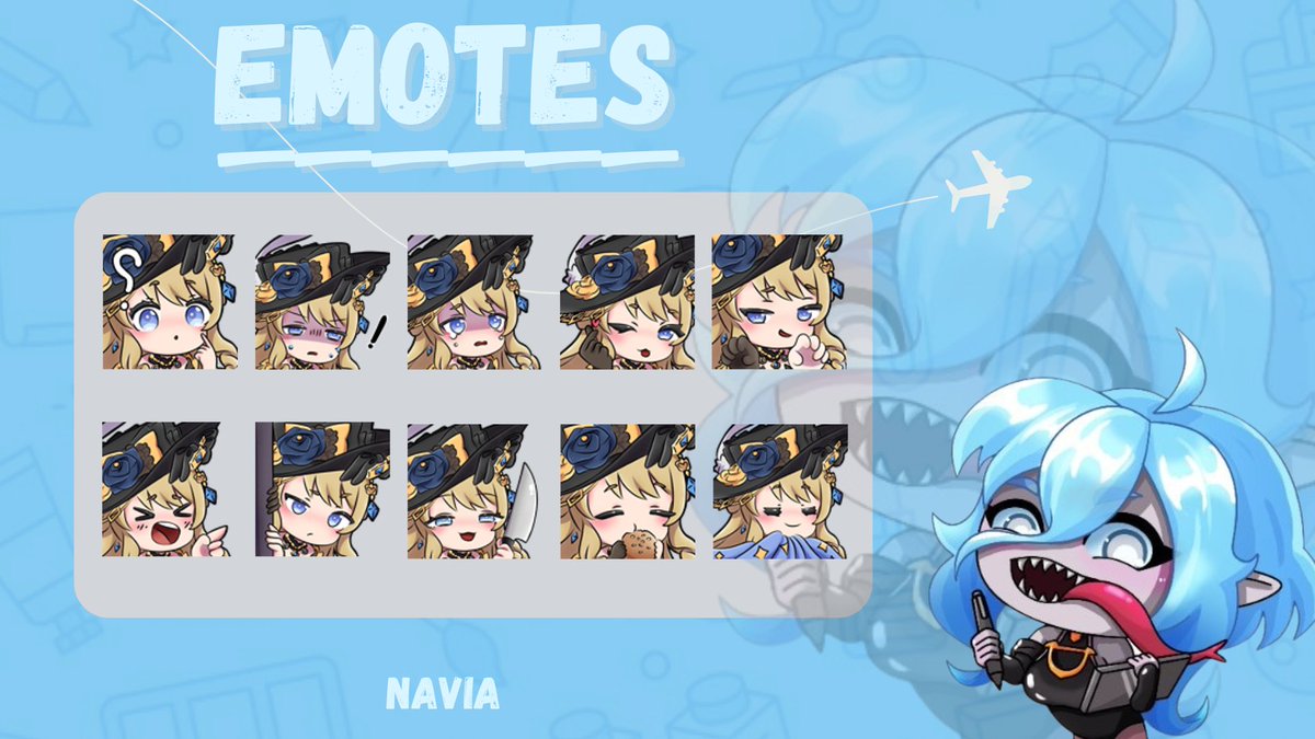 Navia mains, this one’s for you 💛✨ New emote pack just dropped! 

#Navia #GenshinImpact #genshinlove #ArtistOnTwitter #StreamerVtuber #twitchaffiliate #kick #Vtubers #melemotes