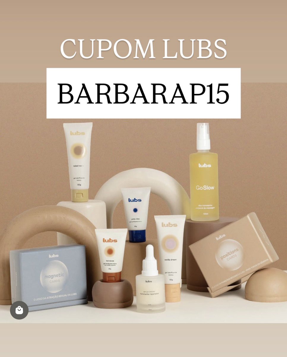 bapirani's tweet photo. cupom LUBS
🏷️Cupom: BARBARAP15
15% OFF em todo site
#lubs #cupomlubs https://t.co/2ywGmy0E8v