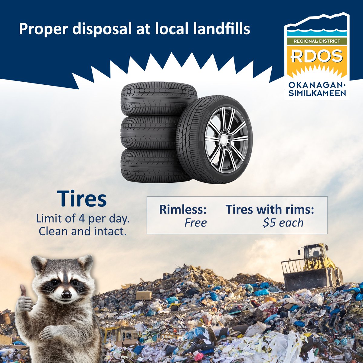 RDOSinfo's tweet image. Give old tires a new spin 🚗

Keeping recyclable materials sorted from garbage can help to extend the life of landfills in the RDOS. At RDOS landfills, tires can find a new life in rubber mulch, floor mats, and truck bed liners.

Learn more here: rdos.bc.ca/newsandevents/…
