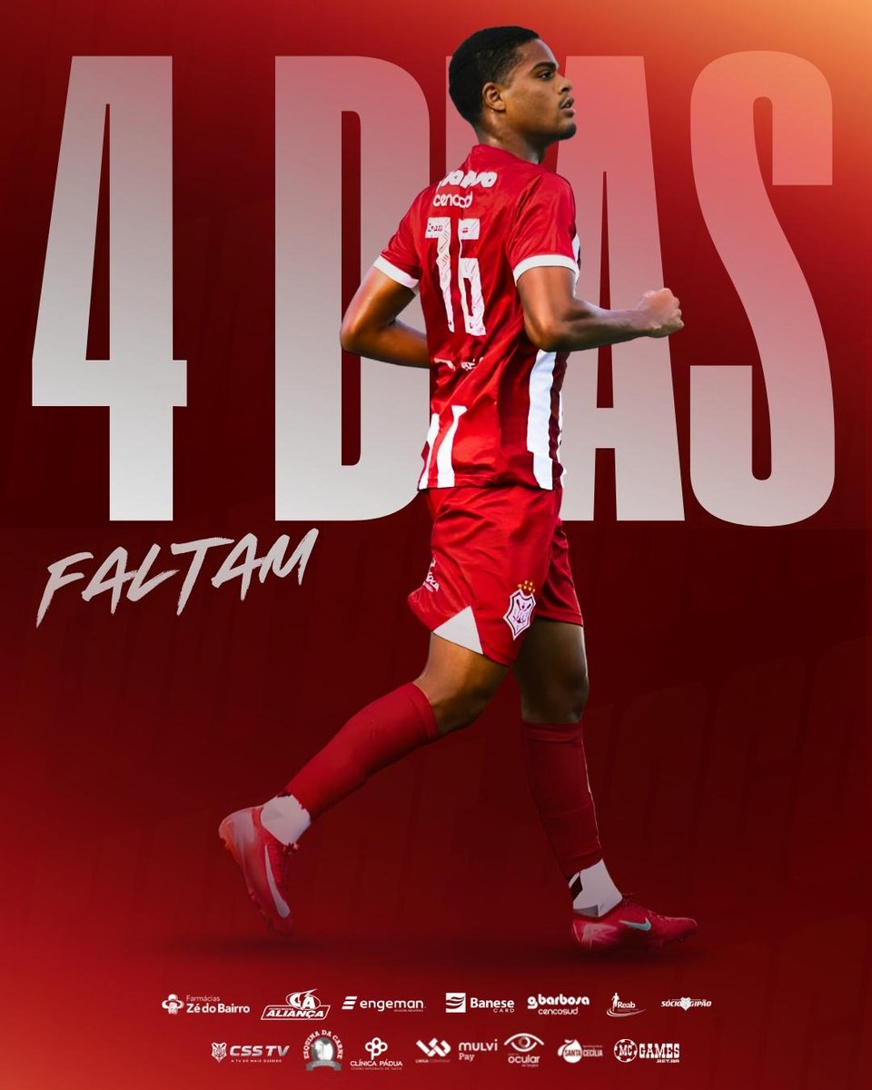 cssergipeofc's tweet image. Faltam 4 dias pra bola rolar! Estamos cada vez mais perto da estreia. Preparados?! 🔥

📆 11 de janeiro
⚽ Sergipe x América de Propriá
🏟️ Durval Feitosa - Propriá

Seja sócio e viva o Mais Querido 🇦🇹