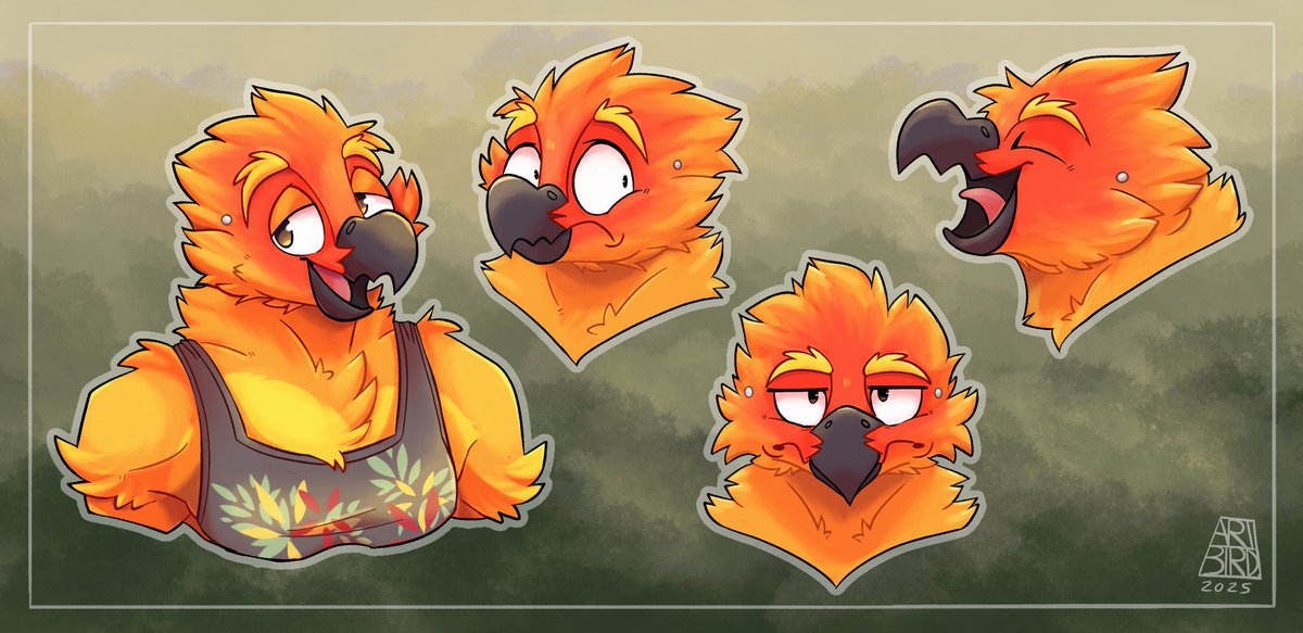 aribirby's tweet image. secret santa doodle page for fellow bird friend @Djinn_Sunset!! ☀️