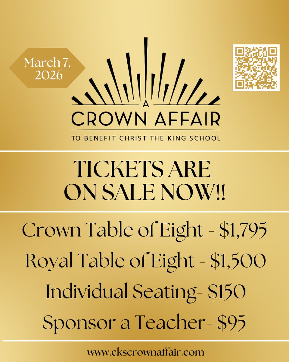 👑 A Crown Affair is only two months away!
🎟️ Tickets are ON SALE NOW—grab yours and bring your friends and family!
Join us on March 7, 2026 for an unforgettable night supporting a great cause.
👉 Get tickets at ckscrownaffair.com
Link in Bio on IG