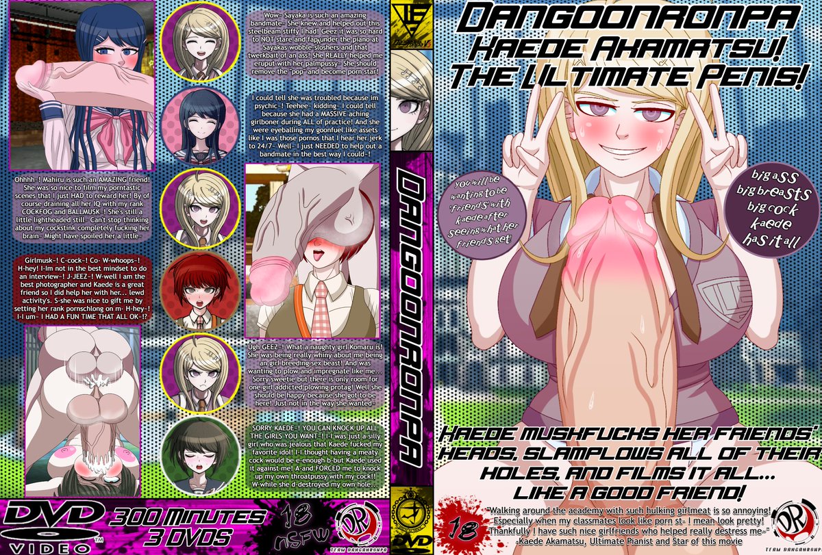 The Latest DVD of Dangoonronpa is out, featuring Kaede Akamatsu and her Ultimate Penis! Get your copy soon as you can before they all run out of stock to gock addicted buyers!

All the DVD editing you see is done by <a href="/cockrochi/">Cockrochi🔞DMs open (Just a slow responder)</a>, who really brought their A-Game for this! Enjoy!