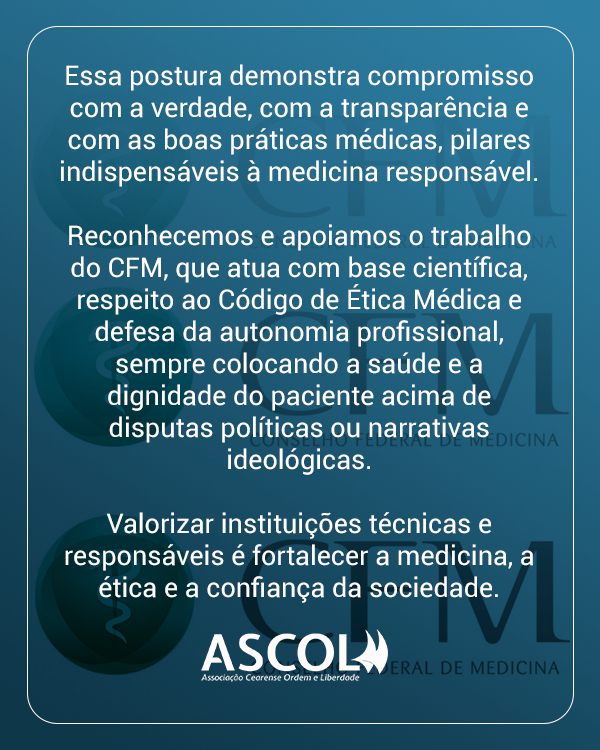 Contexto 

O CFM divulgou nota demonstrando preocupação com a saúde de Bolsonaro e determinou sindicância para apurar o atendimento médico. Alex. de Moraes anulou a medida, alegando falta de competência do CFM, e determinou coleta de depoimento e envio de exames ao STF.

#ascol