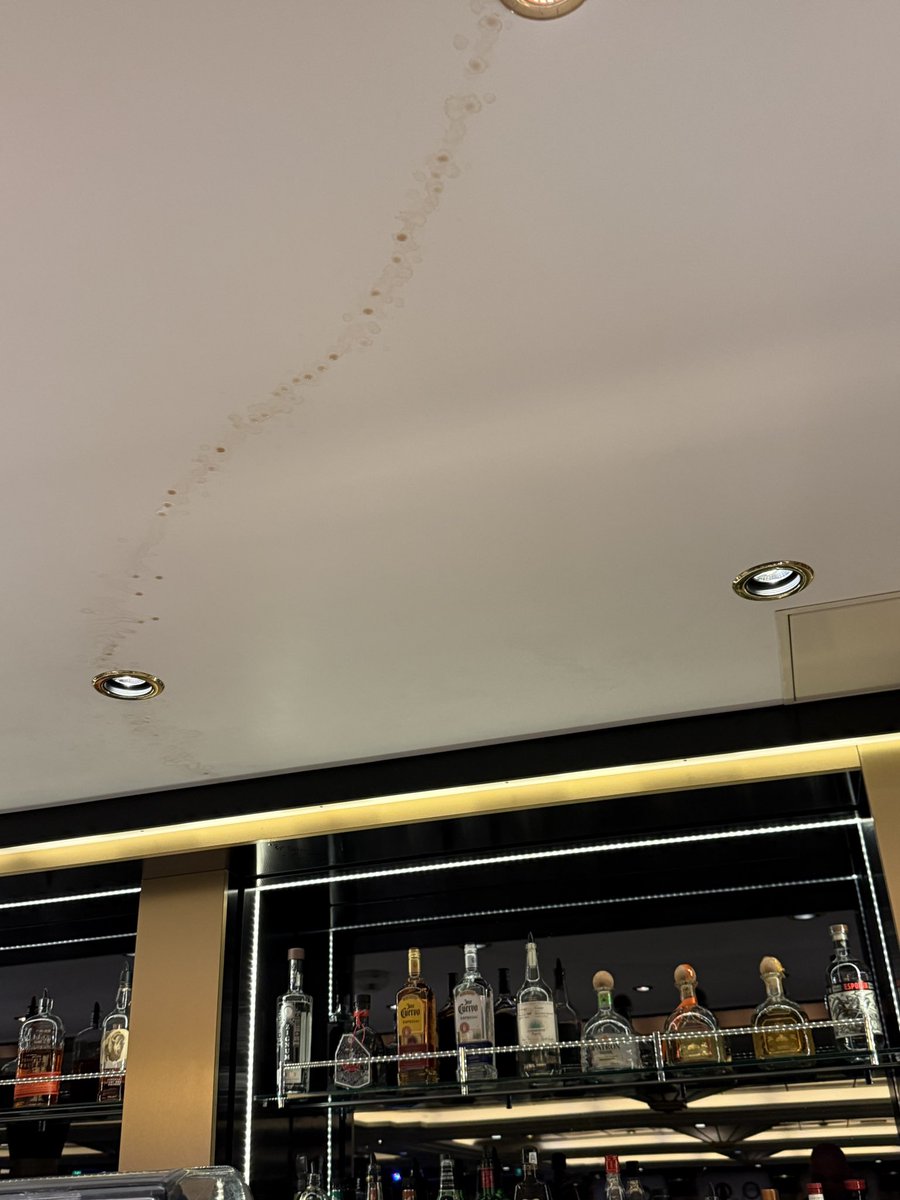 scottxavier's tweet photo. Liberty of the Sea is a complete dive! Hair in the drains, dirty underwear under the bed, the door to the room doesn’t lock &amp; can be pushed open,  the Master code for the safe is… 1,2,3,4. the front cover is broken off. Dirty brown ceiling in the bar. @RoyalCaribbean try harder https://t.co/LP69vRKPG3