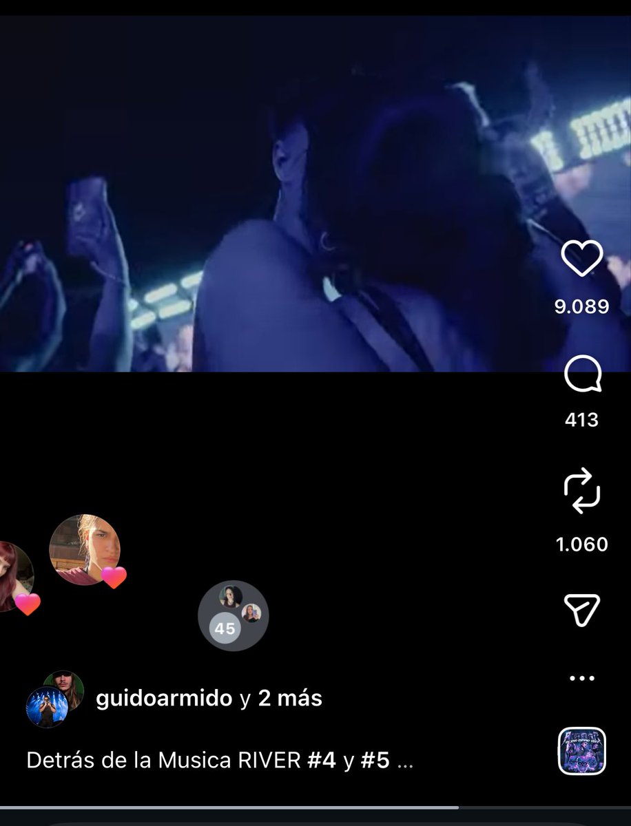 como cuando te enamoras de una piba, le decis te amo por primera vez en un recital de airbag y tenes al camarografo de airbag atras tuyo grabando todo y salis en el detras de la música