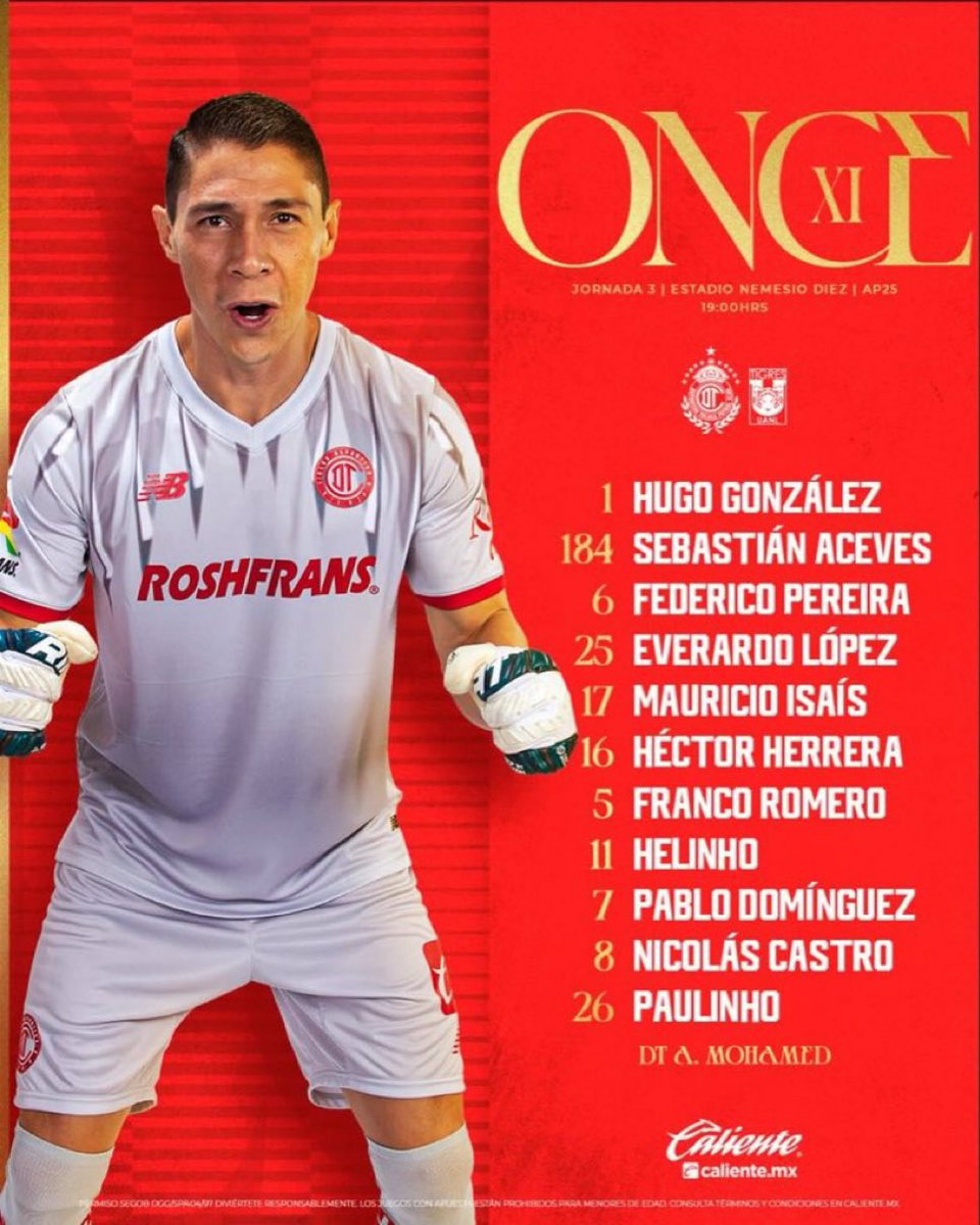 chihuahua_rojo's tweet image. La alineación que pondrá el Turco hasta la jornada 3: