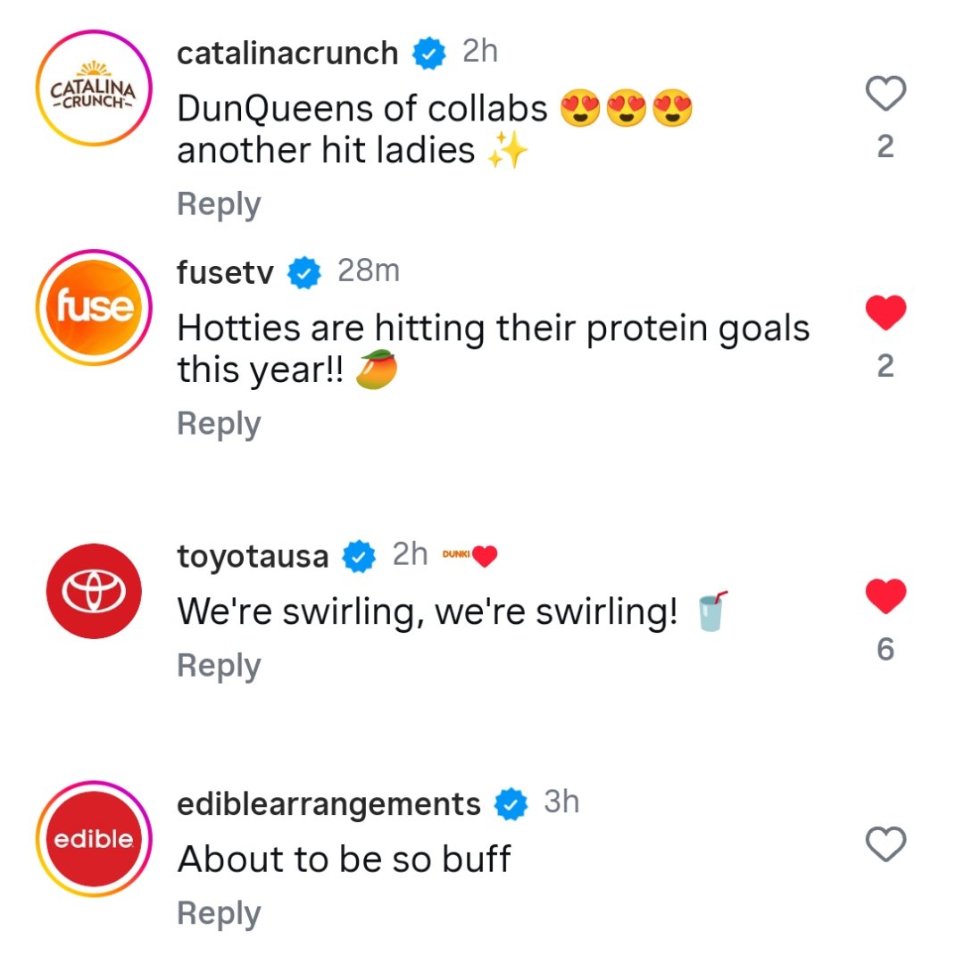 Standing4Megan's tweet image. ANOTHER whopping 16 more brands have hopped into Megan Thee Stallion Dunkin's collab comments, celebrating these refreshers 🤭🤪 That's a totally of 26 high brands just in the IG comments alone, haven't counted TT🤑 Meta said everything needs to be sold this way from now on😏…