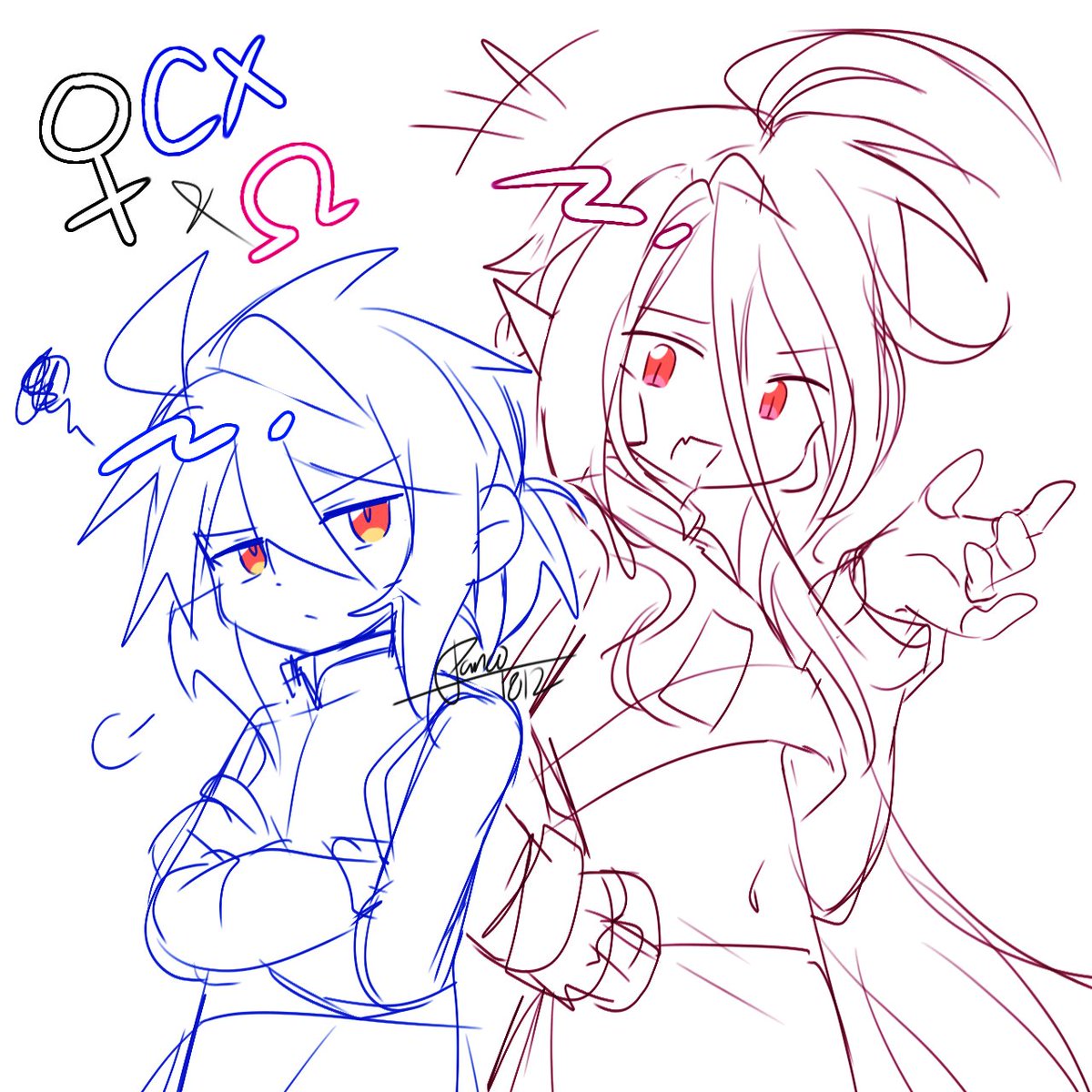 Panco_1812's tweet image. Instead of actually fighting Harpuia like I promised I ended up doodling Bliss CopyOmega plus the whole gang