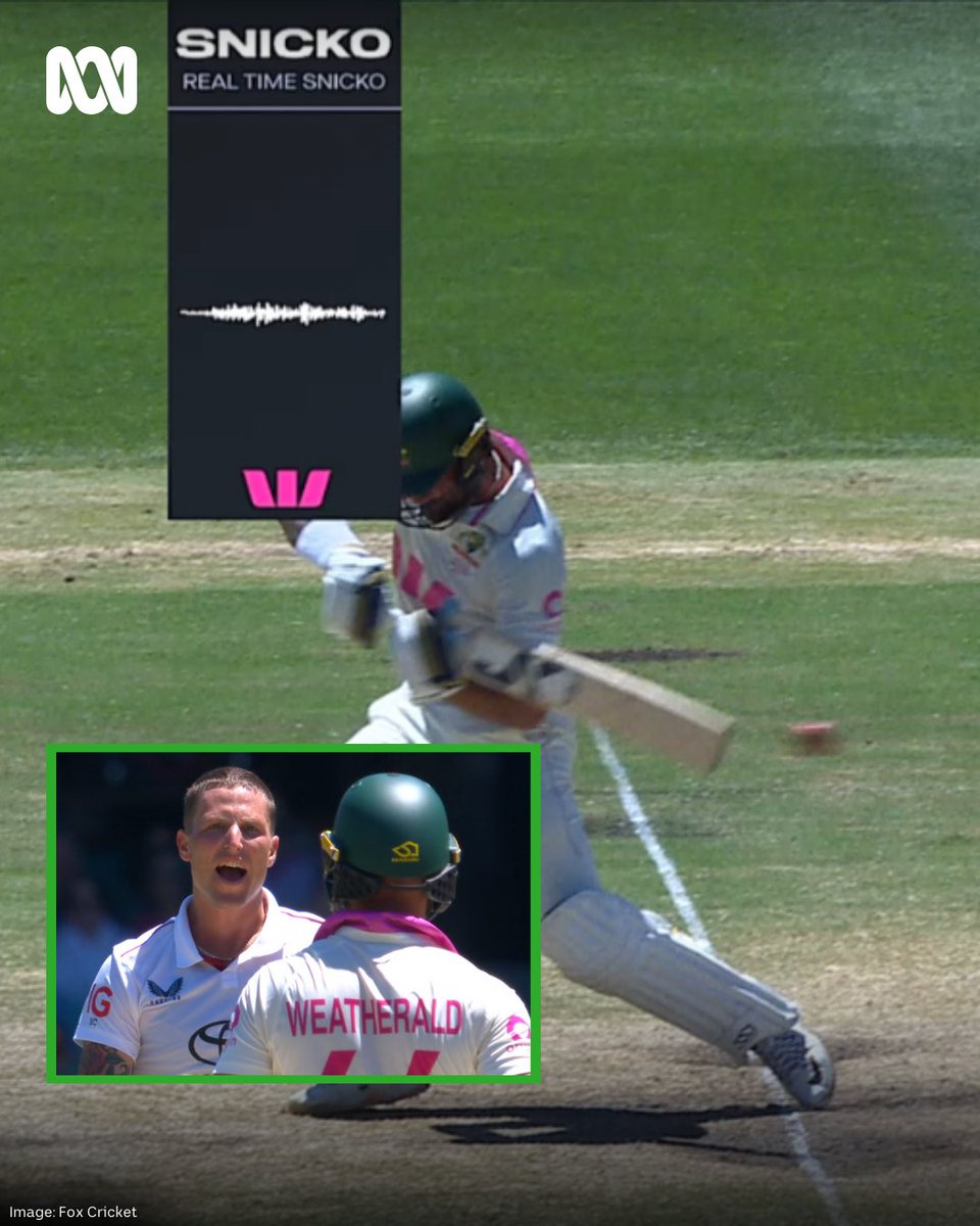 Ah, great, time for one more Snicko controversy before the series ends.

Carse very unhappy, with the umpire and Weatherald, about a not-out call being upheld despite a murmur on review.

📸 - Fox Cricket

Catch every ball this summer. Live and ad-free on ABC Radio and ABC