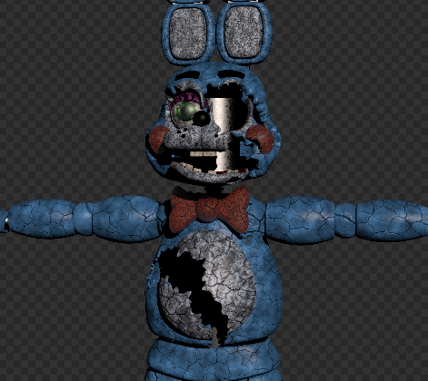 progress i've made on my new withered toy bonnie