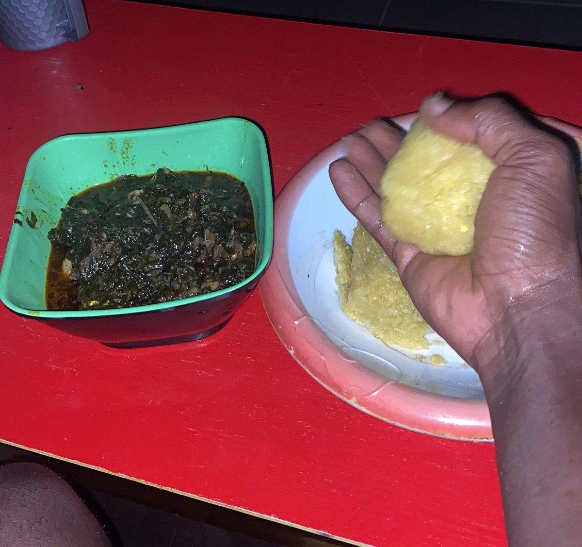 2am I’m eating my Eba 🤪🤪.. what are you doing this time..