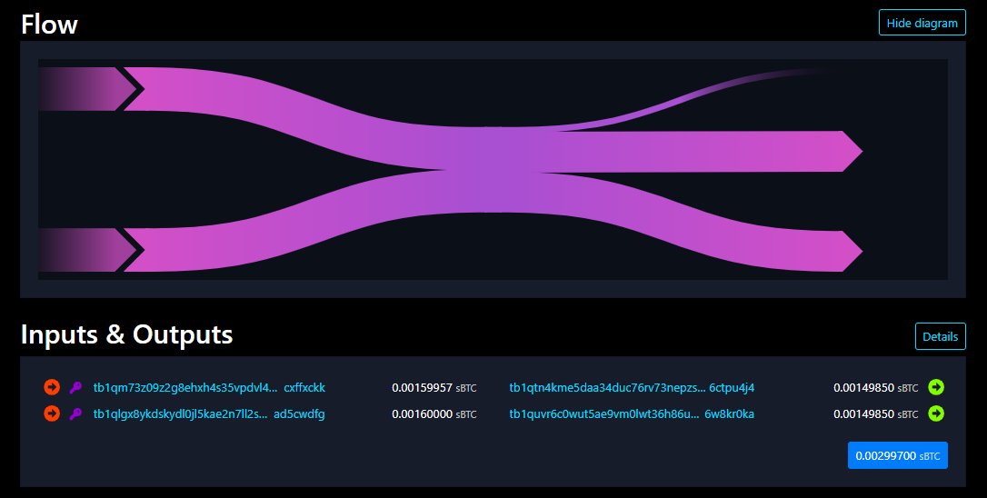 joinstrxyz's tweet image. First coinjoin transaction using sparrow-joinstr 🕊️