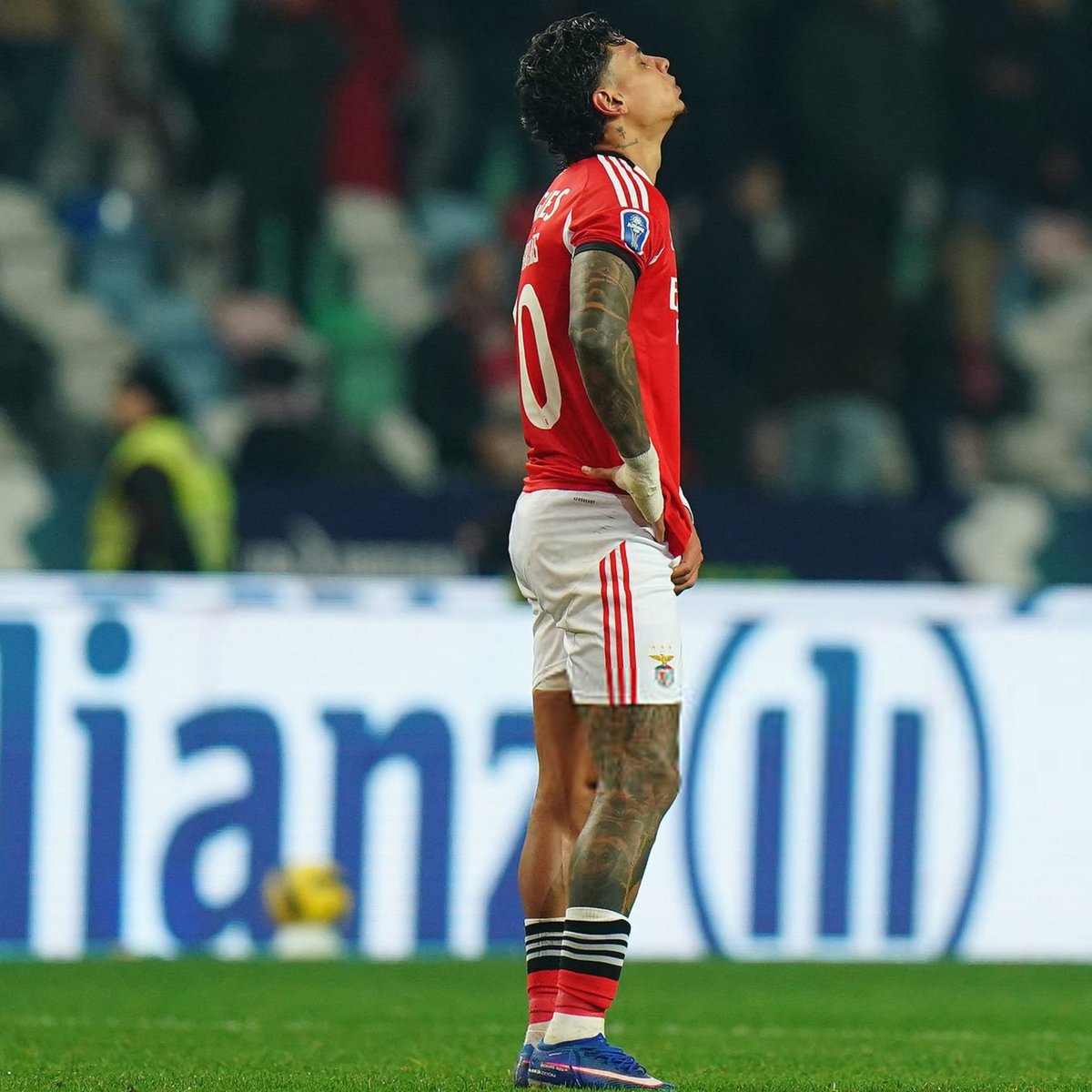 InformGlorious2's tweet image. Richard Ríos foi o capitão do SL Benfica, após a expulsão de Otamendi.