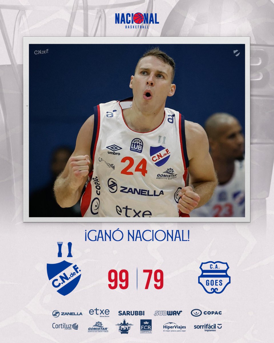¡𝗚𝗔𝗡𝗢́ 𝗡𝗔𝗖𝗜𝗢𝗡𝗔𝗟! 🔵⚪️🔴 

#Nacional 9️⃣9️⃣ - 7️⃣9️⃣ Goes