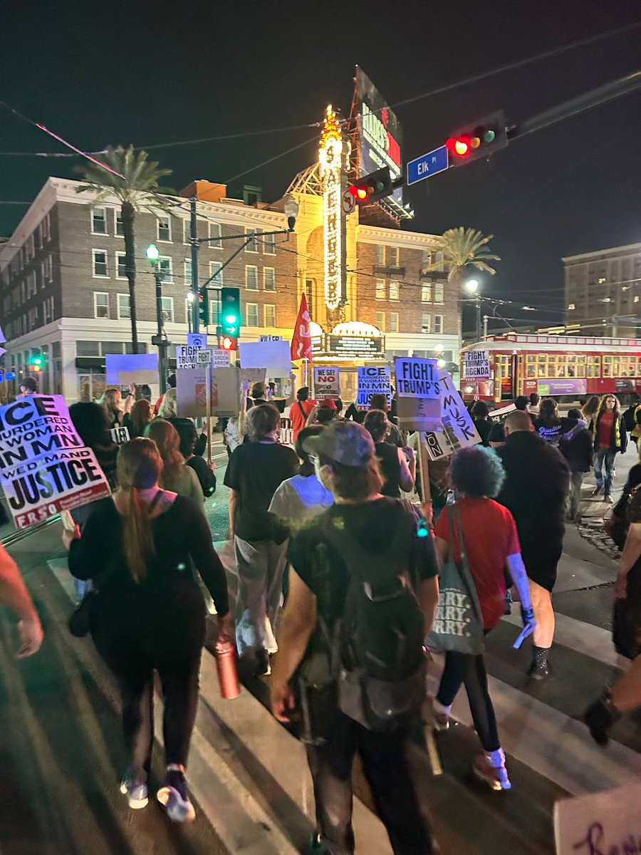 BTnewsroom's tweet image. HAPPENING NOW: New Orleans marching against ICE