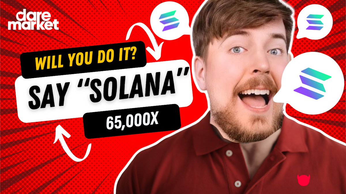 DARE OF THE DAY 😈             

$500 prize                   

challenge: say "Solana" 65,000 times

picking 3 contestants