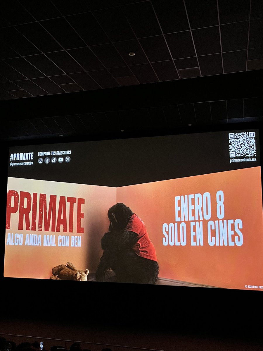 A punto de ver #PRIMATE!

Mi 1ra película del 2026 estrena en cines este 8 de enero!!!