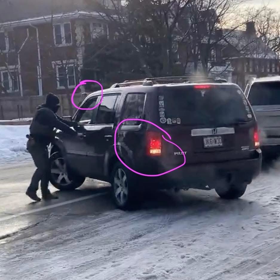 When your car is in REVERSE and there is a federal officer DIRECTLY in front of your vehicle, you should NOT put it in DRIVE and then ACCELERATE.

Full stop. Period. End of story.
