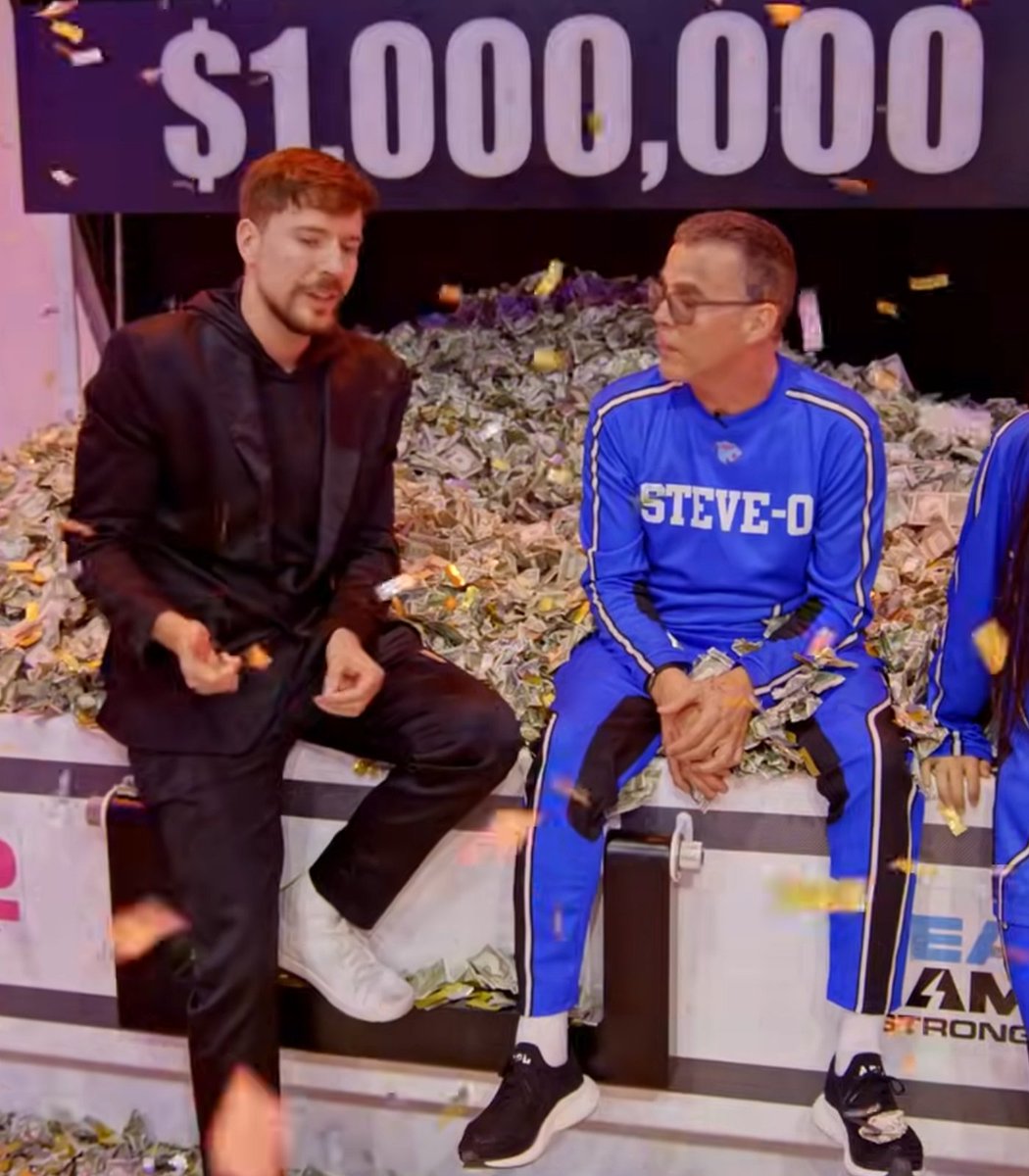 pubity's tweet image. Steve-O just won $1 million on MrBeast's celebrity challenge, and he donated it to Doctors Without Borders.