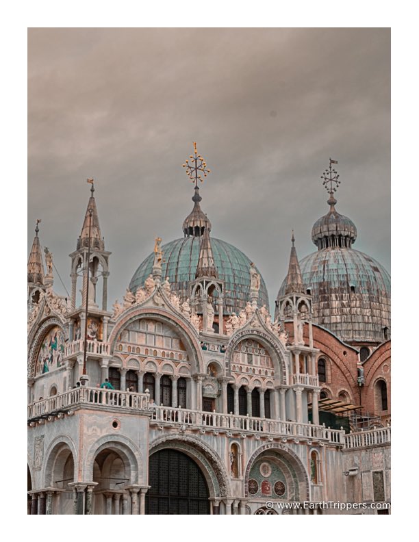 Going through the archives… back to those incredible domes of St. Marks in Venice. 

Have been inside a few times, once for a once-in-a-lifetime choral concert. 

You really should take binoculars to look at all the details on this stunning building. 

#venice #stmarksbasilica
