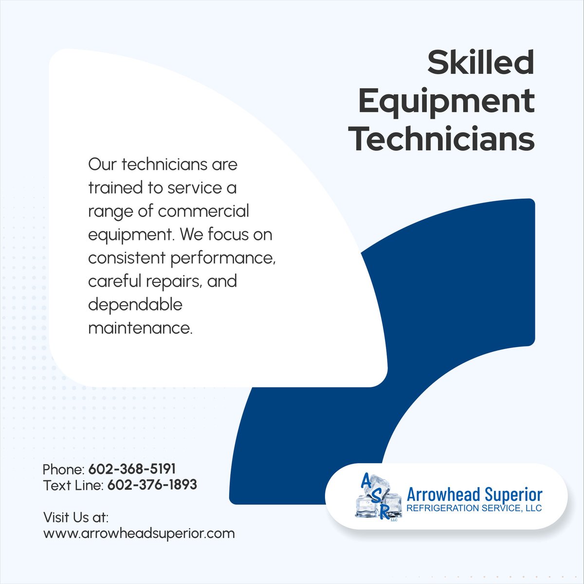 ASR_ASB2008's tweet photo. Your equipment deserves expert care. 🔧⚙️ Our trained technicians provide reliable service that maintains performance and prevents downtime. Contact us today to ensure your operations run smoothly.

#PeoriaAZ #CommercialRefrigerationServices #EquipmentTechnicians #ServiceExperts https://t.co/wHp7jaCRS7