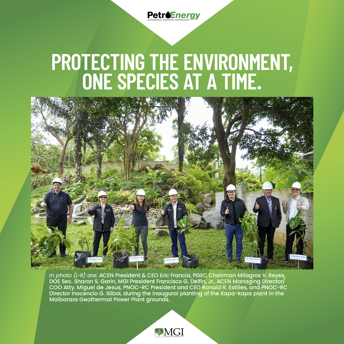 PERCGroupPH's tweet photo. Maibarara Geothermal Inc. (MGI) officially launched the “We Power C.A.R.E.” in Batangas and Lagua, the flagship biodiversity-focused environmental program of its principal PetroGreen Energy Corporation (PGEC). https://t.co/zwkuq7TKaK