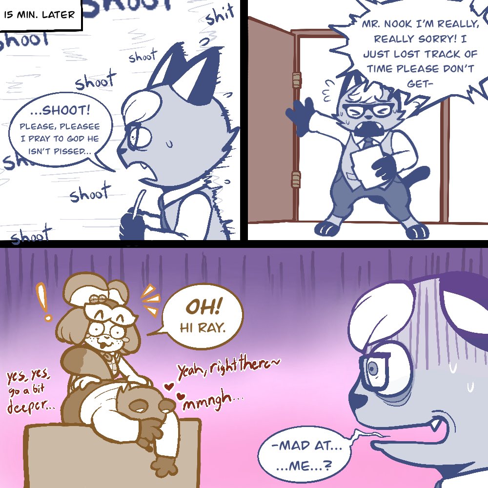 friedPeeP's tweet image. Tom Nook gets the (Isa) Belle-shots