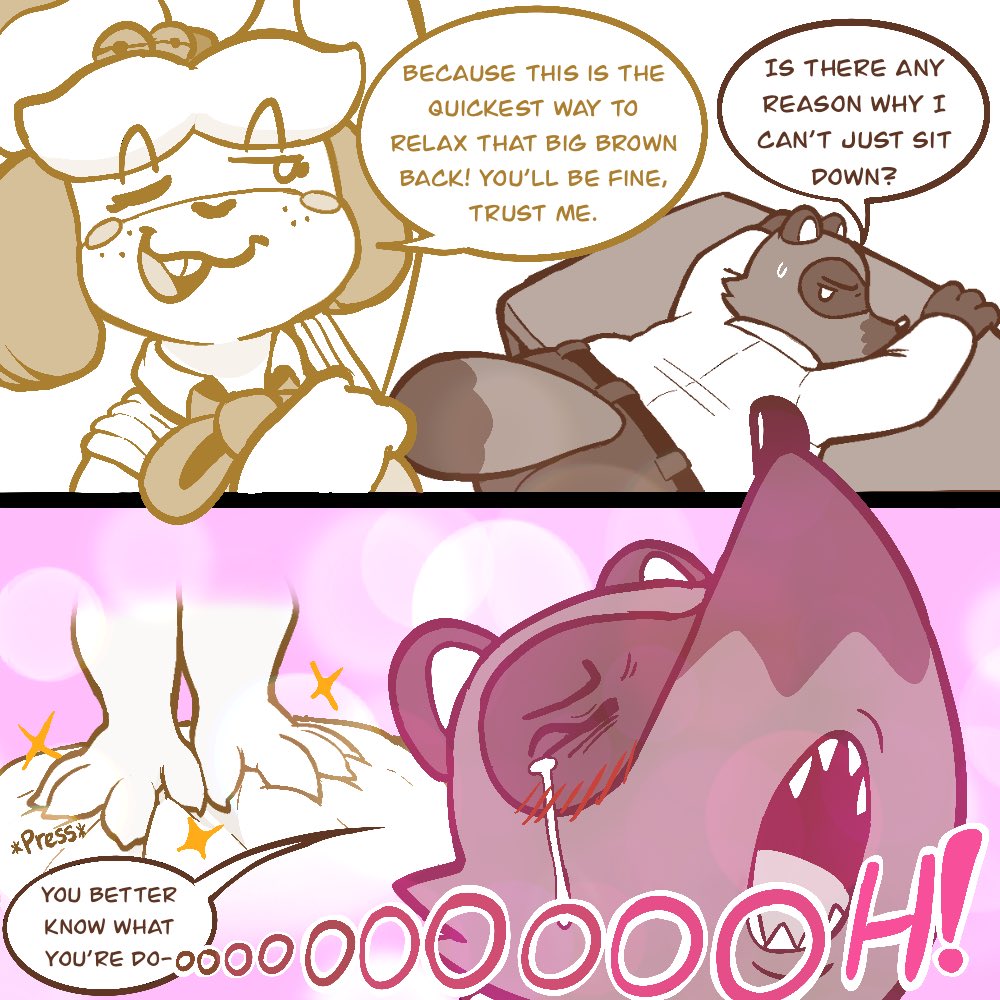 friedPeeP's tweet image. Tom Nook gets the (Isa) Belle-shots