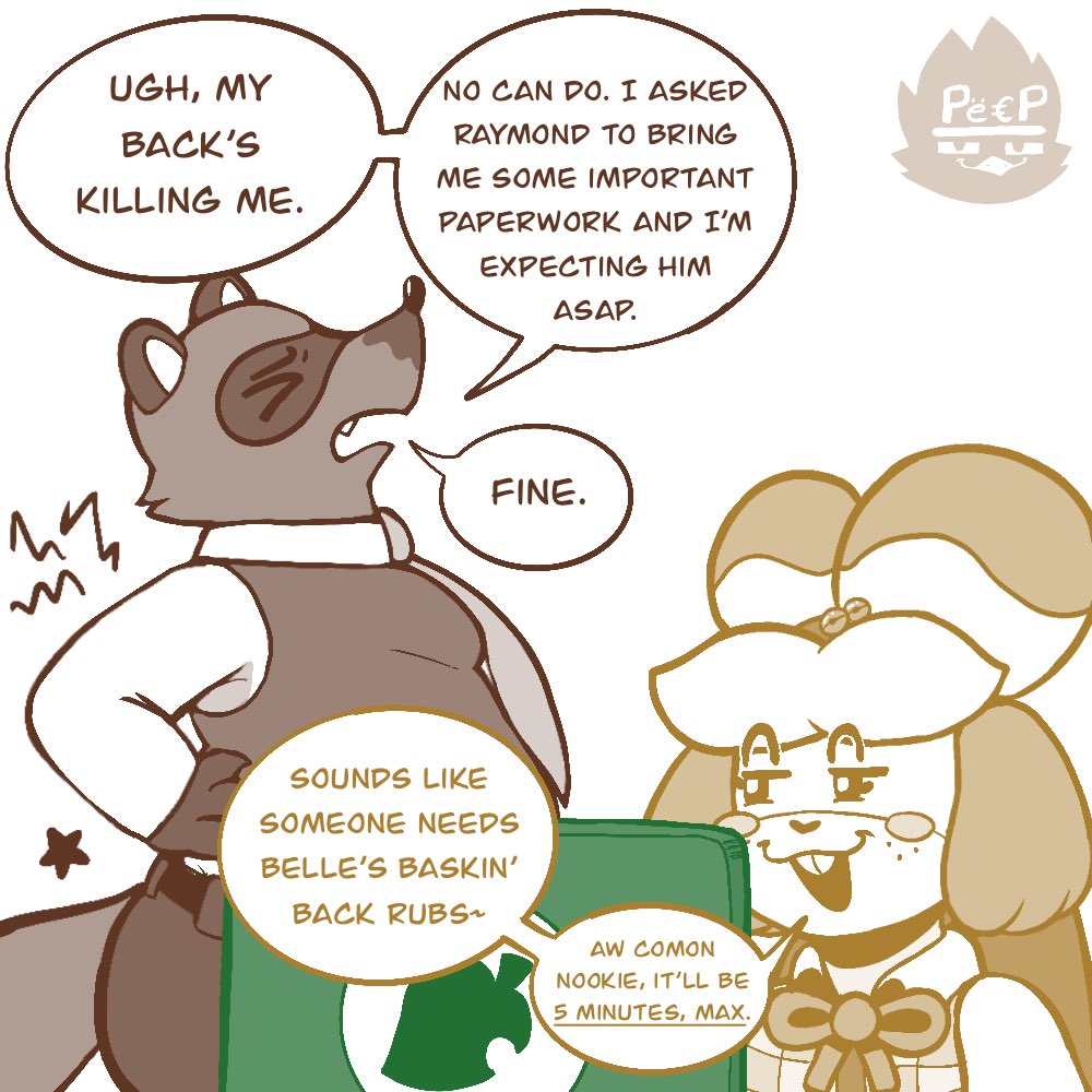friedPeeP's tweet image. Tom Nook gets the (Isa) Belle-shots