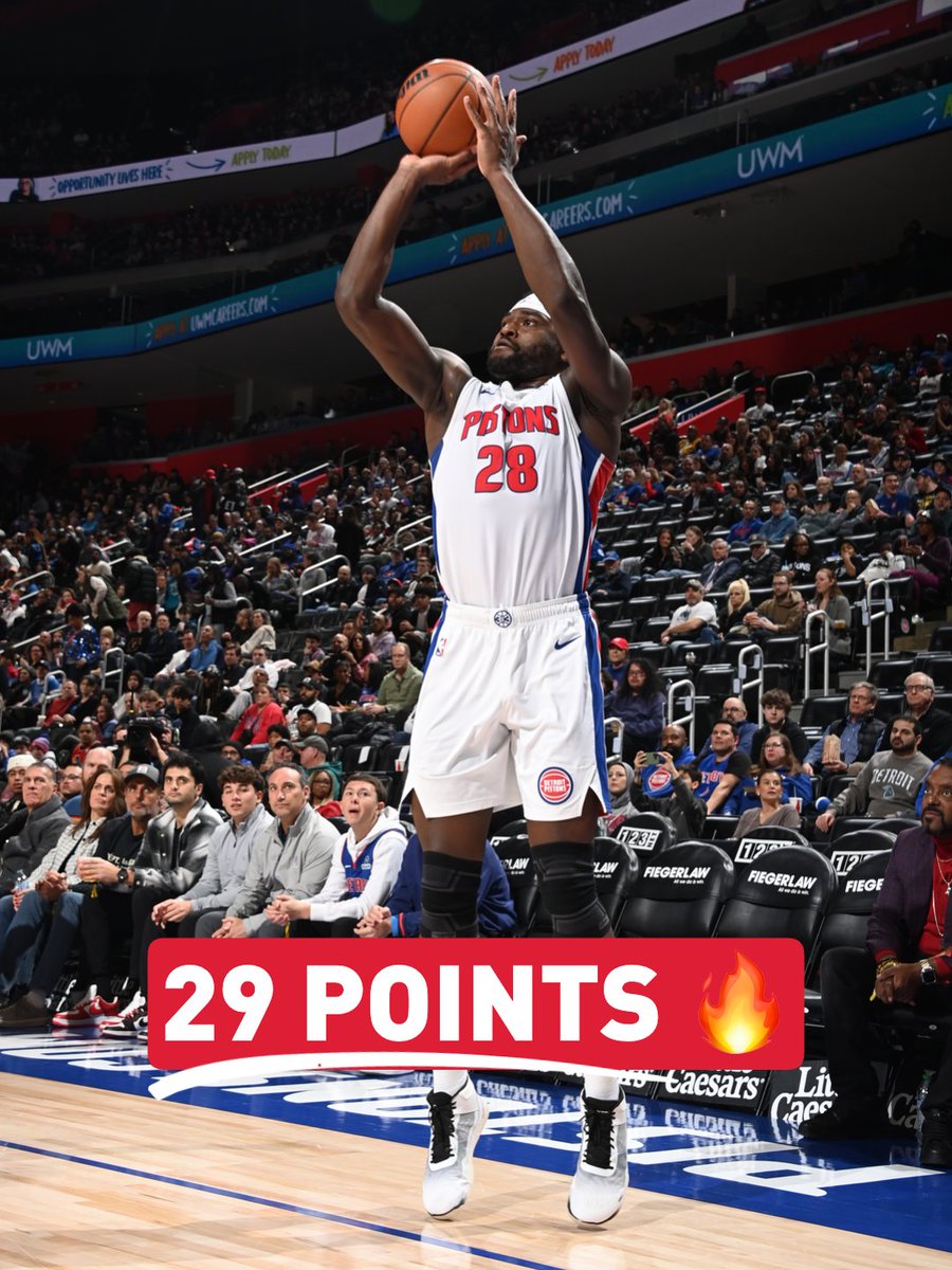 DetroitPistons's tweet image. CAREER-HIGH TYPE OF NIGHT FOR THE BIG DAWG 💪