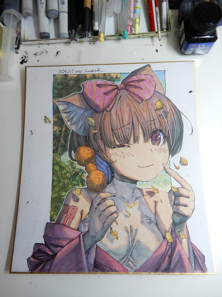 水彩2417：シノっちと肉団子】風邪をひかないように体力をつけよう