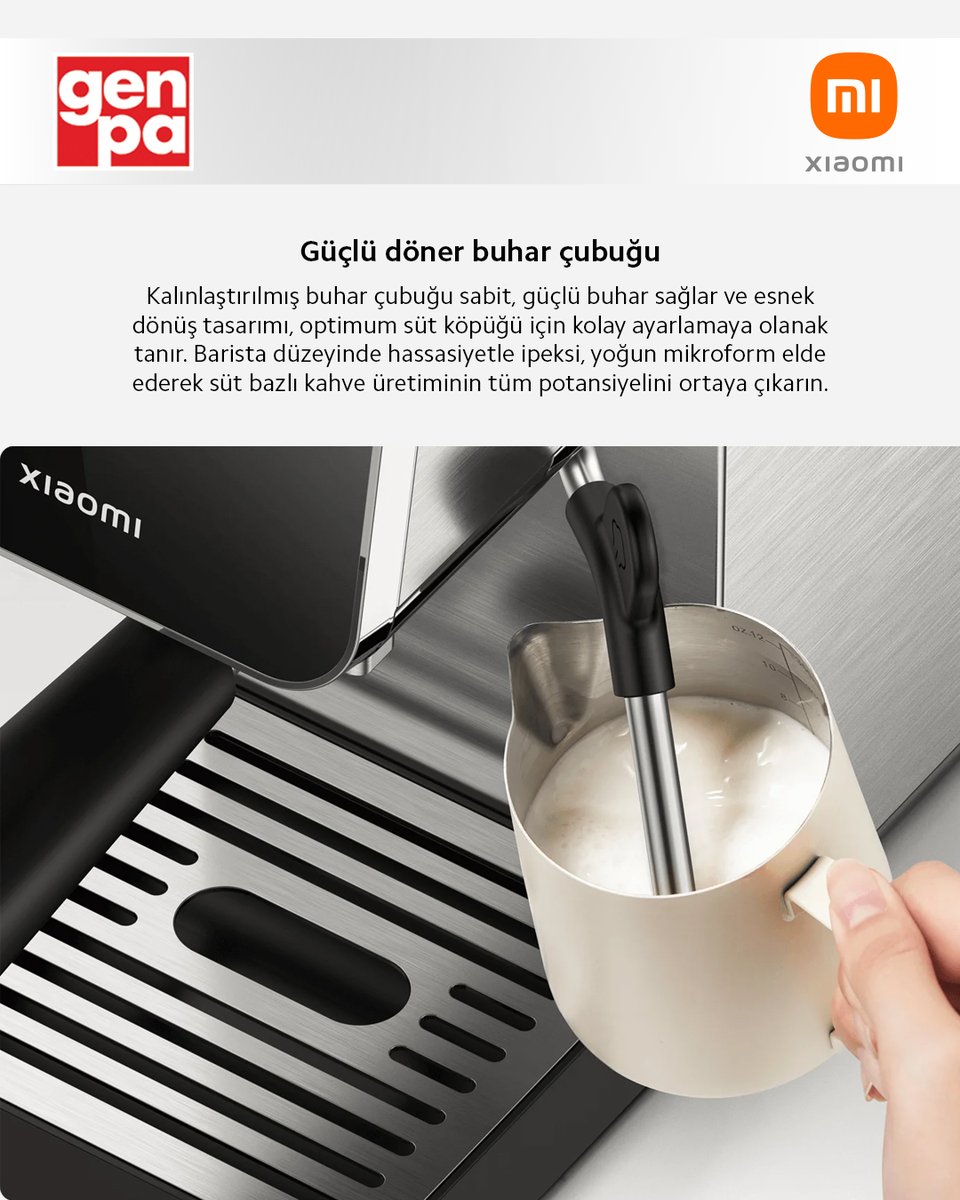 Xiaomi Semi-Automatic Espresso Machine ile Evde Barista Deneyimi Başlasın!🧡

✅ Yoğun aroma, tam kıvam
✅ Şık Tasarım – Minimalist ve modern görünüm

🛒Alışveriş için: l24.im/7vNq 

#genpa #xiaomi #espressomachine #coffee #kahve #kahvekeyfi #akıllıev
