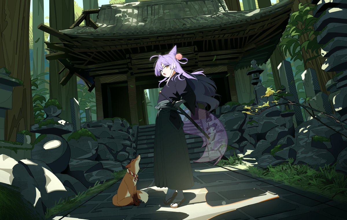 nachyomumei's tweet image. #shibuki_art 天狐  紫吹