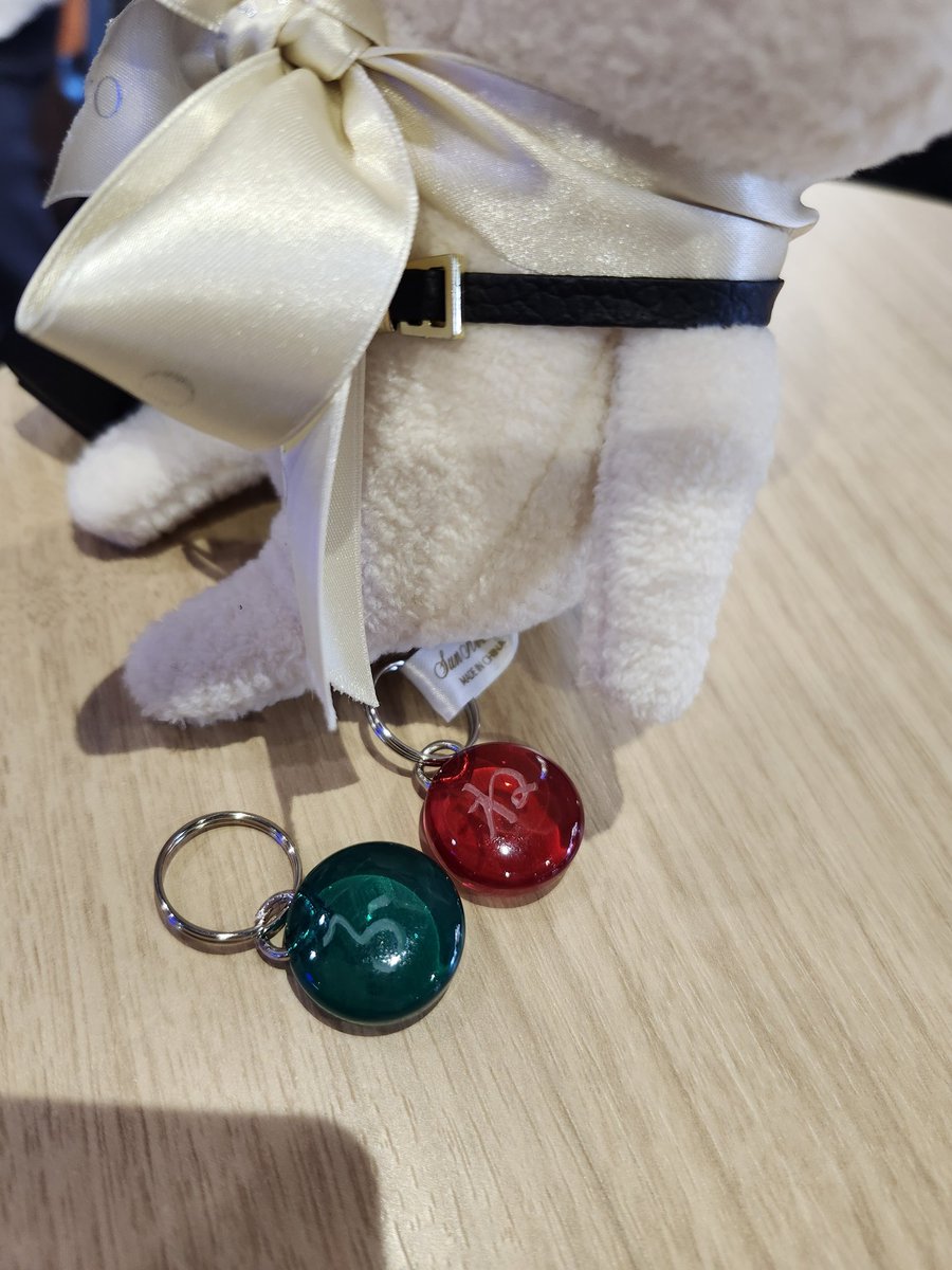 まえにぼくとちースケがもらったちゃーむのおみせ、かまくらぎるどさんにいってきました。
ふんわりちゃんとねーねーねこのちゃーむをげっと✨
ふんわりちゃんの「ふ」とねーねーの「ね」をほってもらいました！