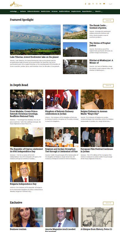 Anovia is a journey into the soul of Jordan celebrating its rich heritage, diverse culture, and breathtaking landscapes.
#ceo &amp; #founder Rula Samain 
<a href="/MOTA_Jordan/">Ministry of Tourism and Antiquities (Jordan)</a> <a href="/RHCJO/">RHC</a> <a href="/PrimeMinistry/">Prime Ministry of Jordan</a> 
#tourism #heritage #culture #worldwide #jordan
Visit our website: anovia.jo/ar/
