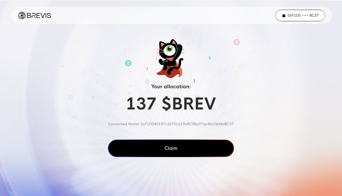 区块链呆久了发现天上确实能掉馅饼。

brevis这个项目我从来没参与过，一些小钱包居然有空投，没事可以去查查自己的钱包看看。

一顿猪脚翻到手🤣
claim.brevis.network