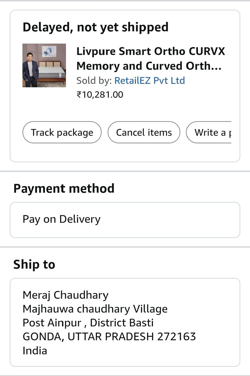 afzalstxr's tweet photo. @amazonIN @AmazonHelp @amazon Very disappointed. My order 402-5556290-1974708 is delayed and not shipped till now. Expected date is already over and no update from your side. Please resolve this ASAP.

#amazonin 
#OrderDelayed
#CustomerComplaint
#AmazonIndia
#LateDelivery https://t.co/ZkQjeY6bTc