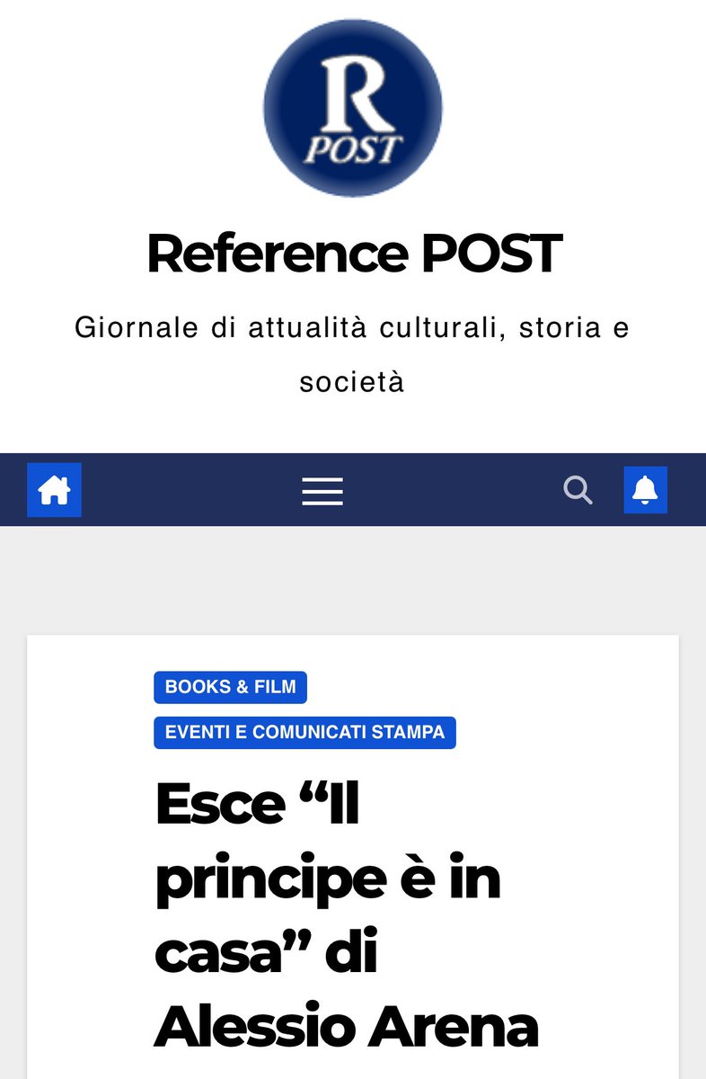 Grazie a Reference Post per aver segnalato la pubblicazione del mio nuovo libro “Il Principe è in Casa” (Bulzoni).

referencepost.it/2025/12/17/esc…
