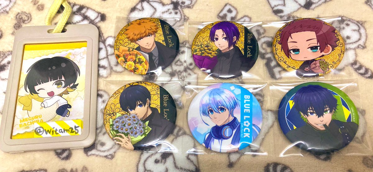 交換募集】ブルーロック グリッター缶バッジ(birthday flower) マット