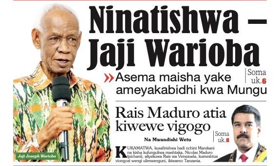 MariaSTsehai's tweet photo. Judge Joseph Warioba former Prime Minister and former Vice President is saying that his life has been threatened for openly condeming 5”#TanzaniaMassacre  committed by security forces loyal to @SuluhuSamia and mercernaries! This is how bad the situation is in #Tanzania

Sishangai kusoma hii habari hawa ni wauaji wote na kama mnasubiri mtu wa nje au mtu mmoja aje kukomboa nchi mjue HAKUNA
Watatumaliza mmojammoja hadi tukose wa kutuongoza watawale miaka mingine 50 na ukoo wao!
Mungu akulinde Baba Warioba! You played your role sasa pumzika tu! Umeshasema ya kutosha! Sasa zamu ya wananchi kuamua wanatakaje kwa pamoja! Hakuna kutegeana!

Sisemi zaidi ya #tutaelewanatu