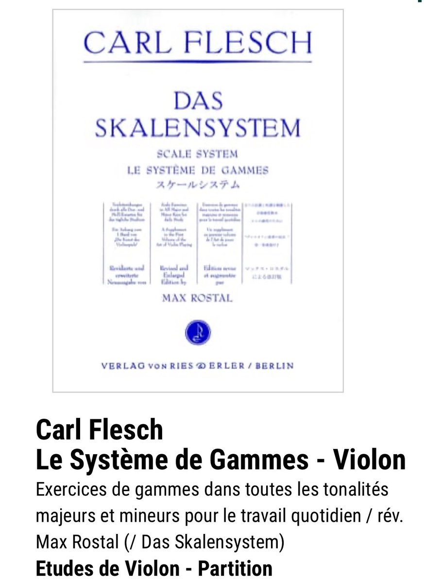 PsyEN1's tweet photo. Aux ami•es musicien•nes, je suis à la recherche du cahier d’occasion  « système de gammes » de Carl Flesch pour violon. 
Si vous connaissez quelqu’un qui connaît quelqu’un … merci à vous et bonne journée https://t.co/idG9OyGJCo