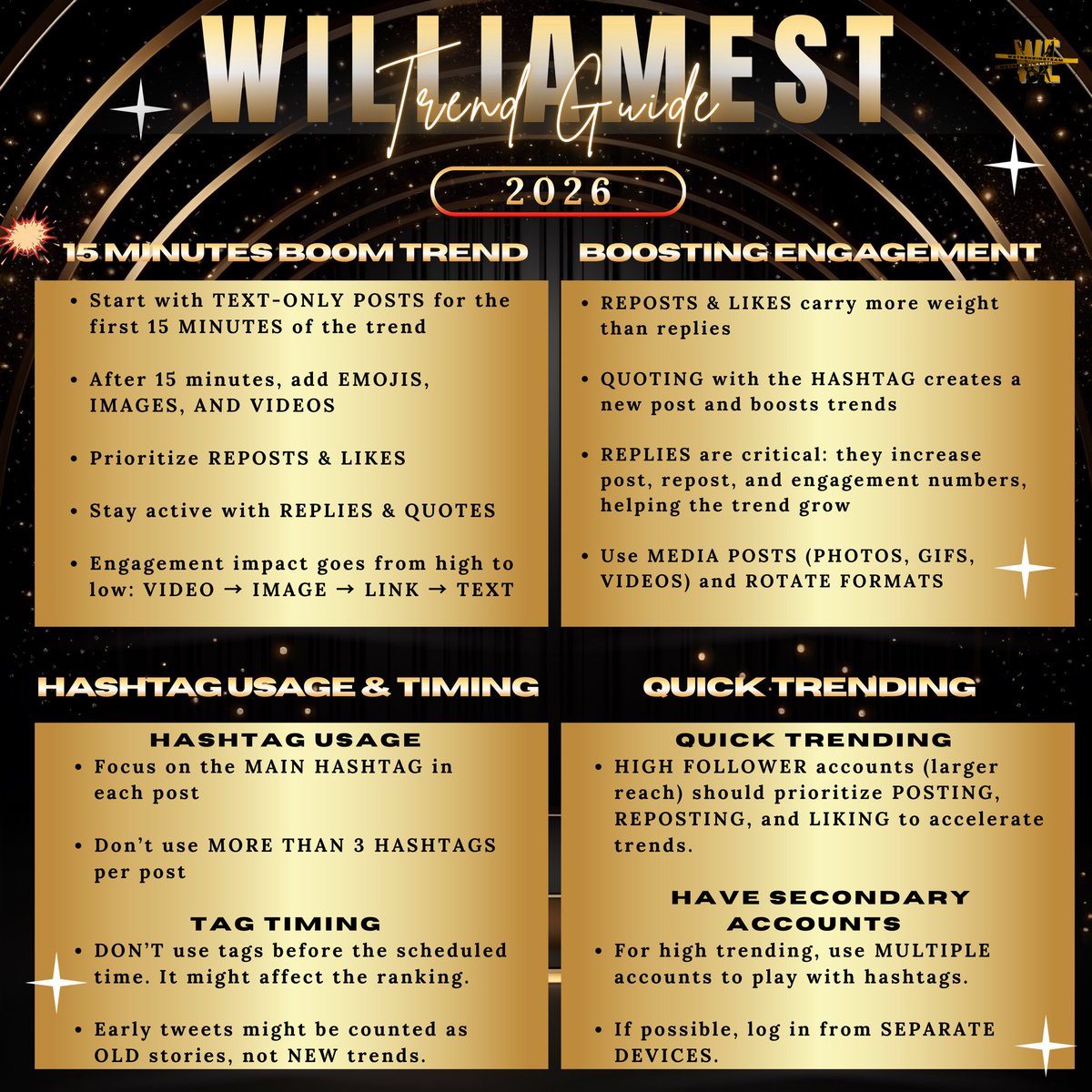 WETrendingTeam's tweet image. ✧🩵✧ 𝑯𝒐𝒘 𝑻𝒐 𝑻𝒓𝒆𝒏𝒅 𝑶𝒏 𝑿 ✧♥️✧ 

Step-by-step guide below – Save &amp;amp; Share! 

#HowToTrendWE
#WilliamEst #วิลเลี่ยมเอส 
#Williamjkp #est_rvp