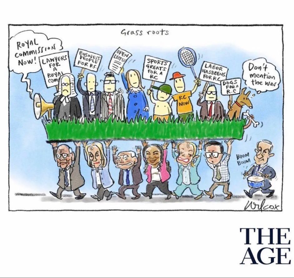 The same thickheads who are screaming about this incredible cartoon by <a href="/cathywilcox1/">The Cathy Wilcox</a> used to applaud racist bullshit from the likes of Leak and Pickering.

I know Cathy. She’s a friendly, caring intelligent person. Those accusing her of being antisemite are ignorant caitiffs.